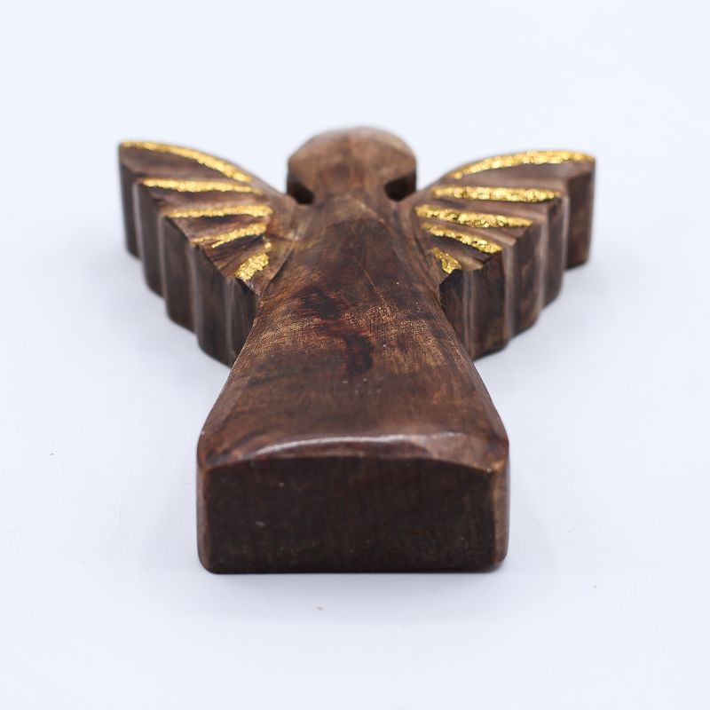 Small Mango Wood Angel - Gold Decor