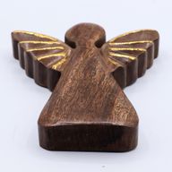 Large Mango Wood Angel - Gold Decor