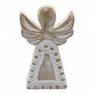 Mango Wood Angel - Whitewash