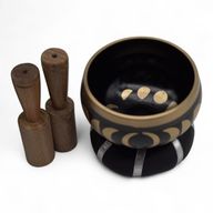 Moon Phase Singing Bowl Set – Black (10.7cm)