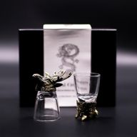 Gift Set of 6 Shot Glasses (50ml) - Wild Forest Creatures - Antique Bronze