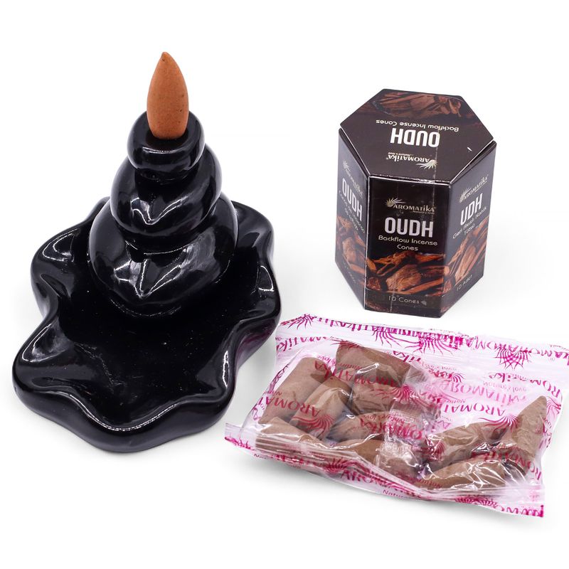 Pack of 10 Masala Backflow Incense - Oudh