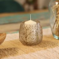 Natural Floral Glass - Straight Candle Holder - Pino - (10x9cm)