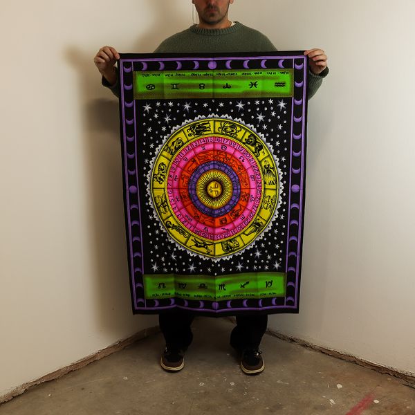 Cotton Wall Art (70x110cm) - Zodiac Colourful