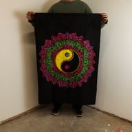 Cotton Wall Art (70x110cm) - Ying & Yang Mandala