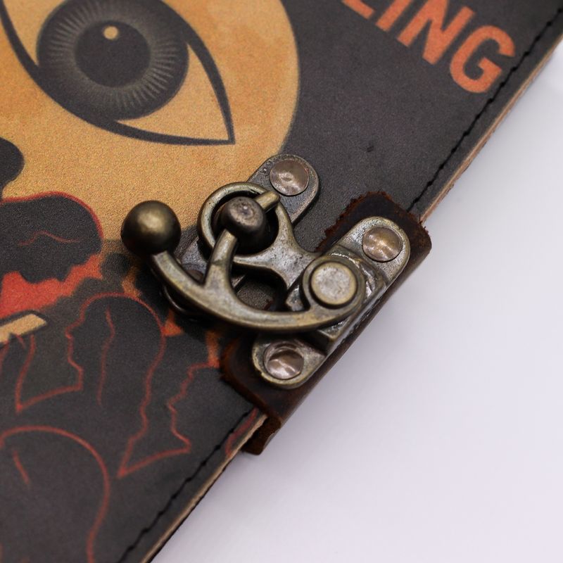 Leather Printed Notebook – Stop Doom Scrolling - 17.8x12.7 cm