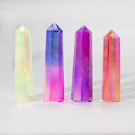 Gemstone Obelisk Point approx 9cm - Aurura Crystal Quartz - Peach