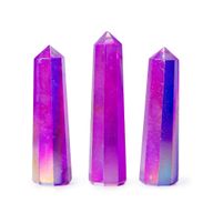 Gemstone Obelisk Point approx 9cm - Aurura Crystal Quartz - Purple