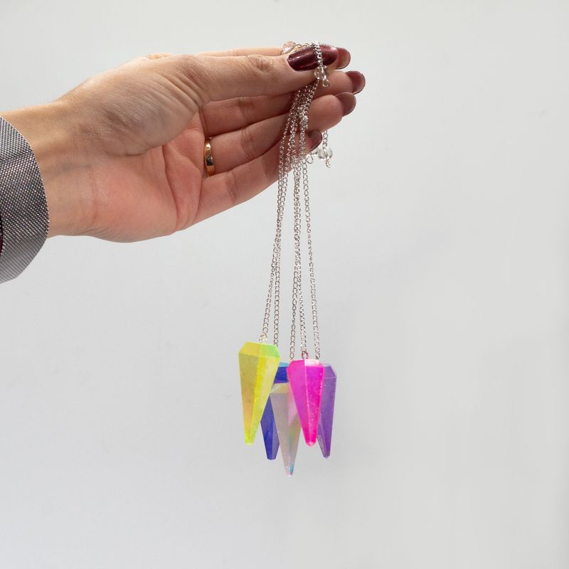Six Sided Pendulum - Aurora Crystal Purple - 4cm