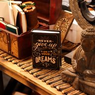 Leather Printed Notebook – Never Give Up On Your Dreams - 17.8×12.7 cm