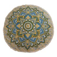 Large Mandala Roundy Art (180cm) - Yellow & Blue