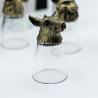 Gift Set of 12 Bottom Up Shot Glasses (25ml) - Forest & Mystical Creatures - Antique Bronze