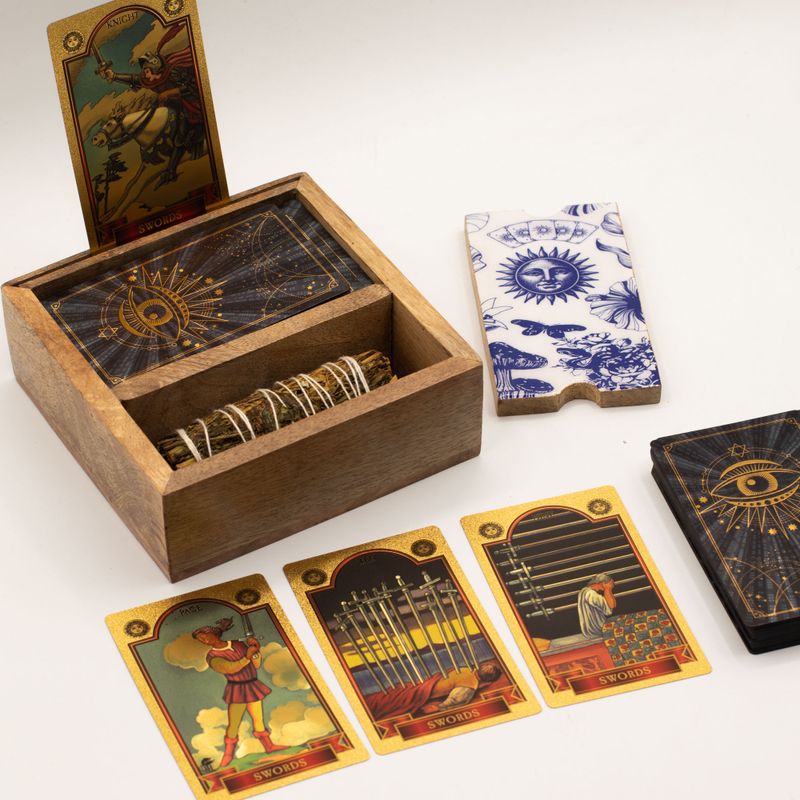 Two Section Tarot Box with Card Holder