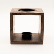 Large Square Mango Wood Oil Burner - Tree of Life