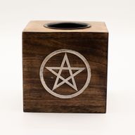 Large Square Mango Wood Oil Burner- Pentagon
