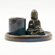 Multi Purpose Buddha Incense Plate - Ceramic Blue