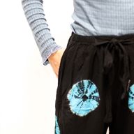 Japanese Style Lounge Pants - Black & Blue - M
