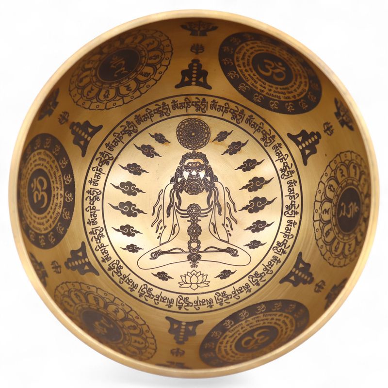Pure Brass Etched Yogi - Set of 4 - Approx 3.85kg