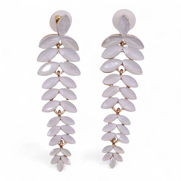 Pearl - Vintage Glass - Long Drop - Earrings