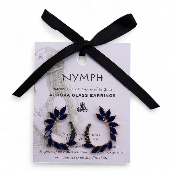Royal Blue - Vintage Glass - Loop - Earrings