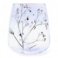 Natural Floral Glass - Vase Candle Holder - Margarita - (12x11cm)
