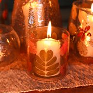 Natural Floral Glass - Straight Candle Holder - Primavera - (8x8cm)