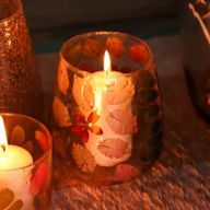 Natural Floral Glass - Vase Candle Holder - Primavera - (12x11cm)