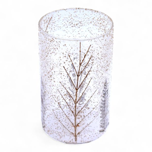 Natural Floral Glass - Tall Vase Candle Holder - Pino - (19x11cm)