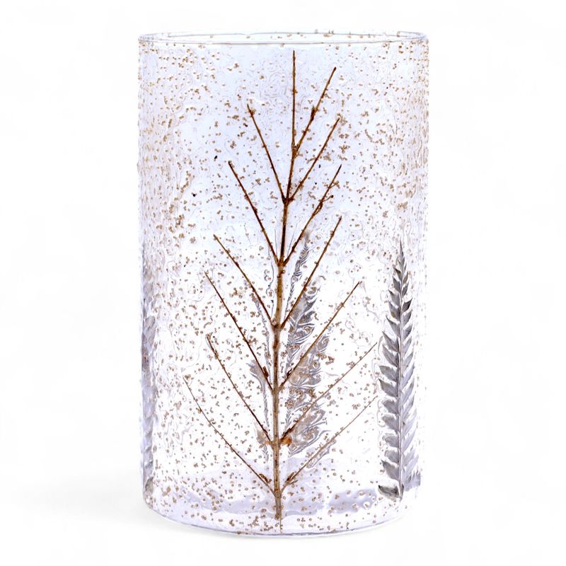 Natural Floral Glass - Tall Vase Candle Holder - Pino - (19x11cm)