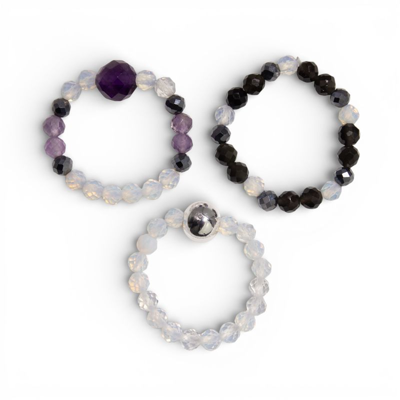 Nymph Spirit Gemstone Ring Set - Full Moon