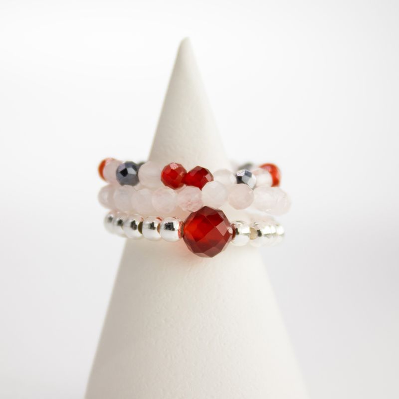 Nymph Spirit Gemstone Ring Set - Love & Flame