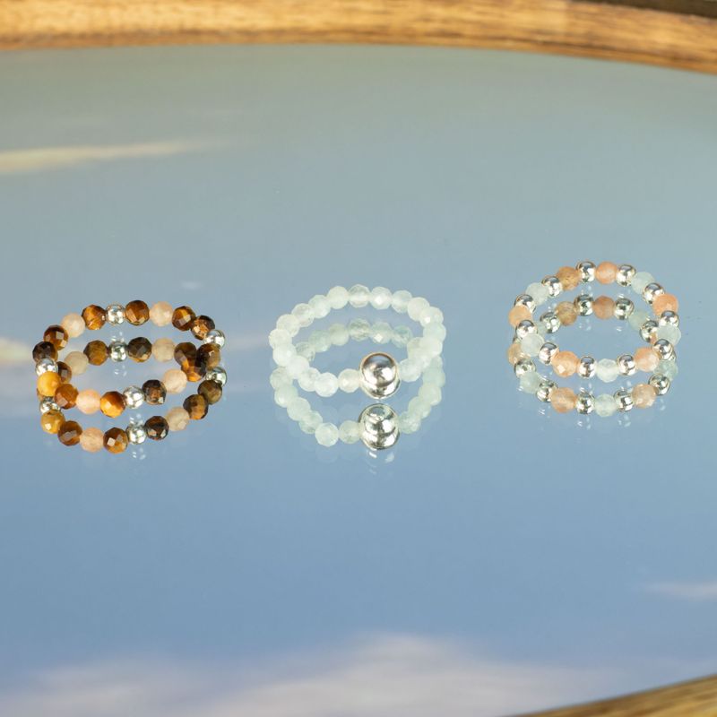 Nymph Spirit Gemstone Ring Set - Sea Sunset