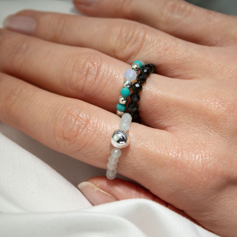 Nymph Spirit Gemstone Ring Set - Endless Ocean