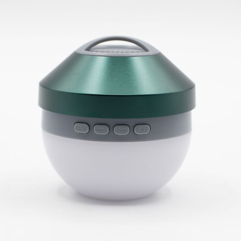 Green Camping Hanging Light and Mini Speaker