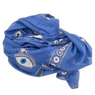 Nomad Sari Pareo – Rich Blue & Gold Evil Eye Print