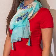 Nomad Sari Aqua Fish Scarf – Turquoise (180x50cm)