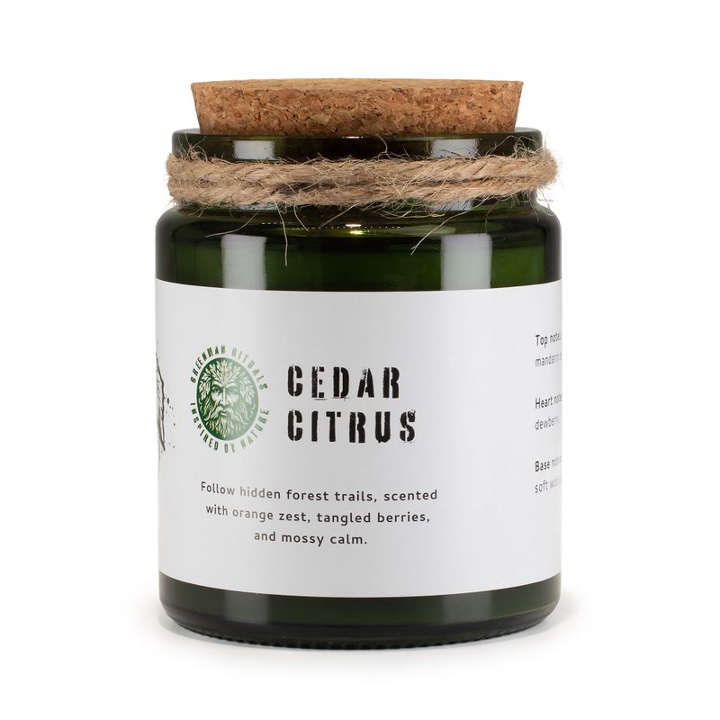 Greenman Woodwick Soy Candle - Cedar Citrus