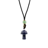 Cord Necklace Gemstone Pendant - Sodalite Mushroom