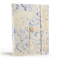 Lokta Mixed Blue Cotton Notebook – Large (21x15cm) – 45 Leaves – Includes Bookmark