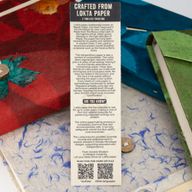 Lokta Mini Tiles Notebook – Large (21x15cm) – 45 Leaves – Includes Bookmark – Teal