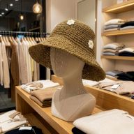 Nomad Sari Floppy Straw Sun Hat - Coffee & Daisies