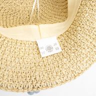 Nomad Sari Floppy Straw Sun Hat - Beige & Blue Flowers