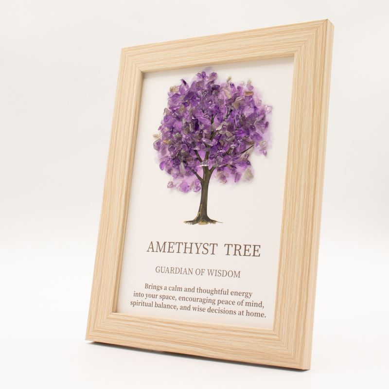 Gemstone Picture - Tree of Life - Amethyst (20x14.7x1cm)