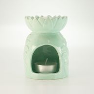 Ceramic Sunflower Oil Burner - Pastel Green