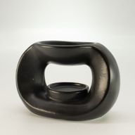 Ceramic Zen Oil Burner - Oval Pebble - Matt Black