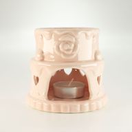 Ceramic Cake Oil Burner - Hearts - Pink