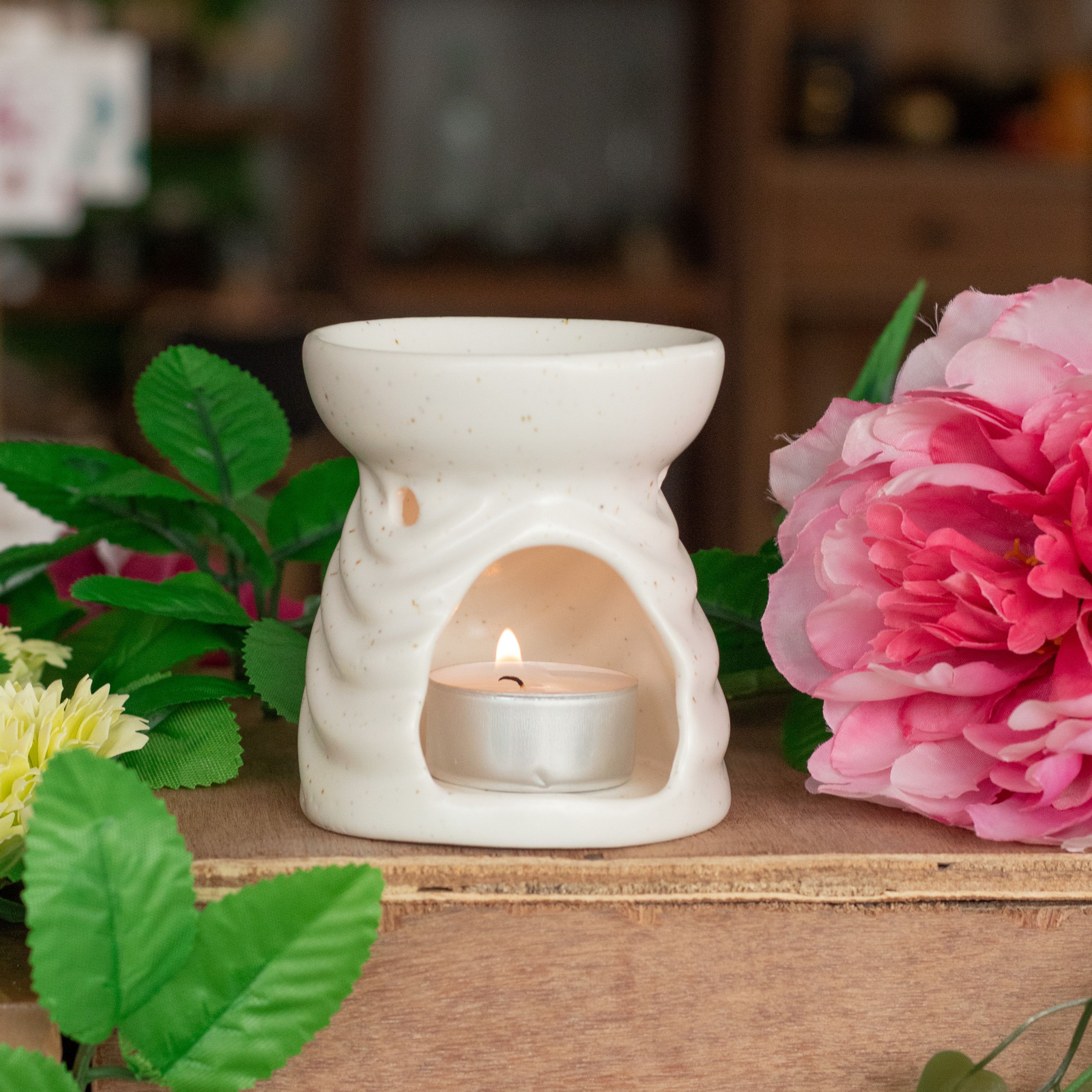 Ivory Geometric Oil Burner