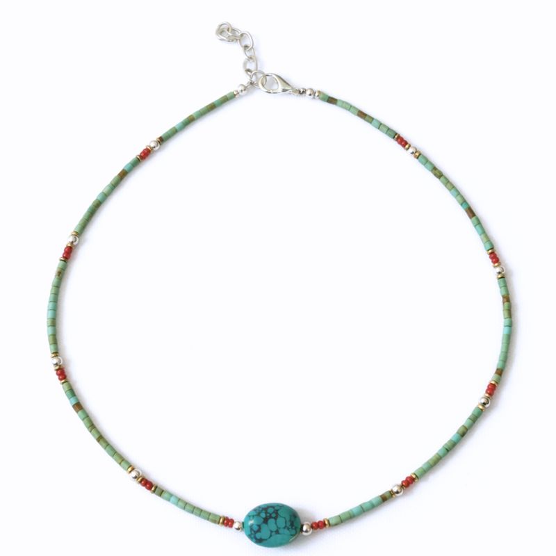 Nepalese Extra Fine Gem Necklace - Turquoise Stone & Beads