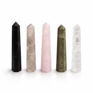 Gemstone Six Face Obelisk Point approx 11cm - Smoky Quartz
