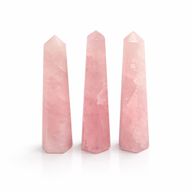 Gemstone Six Face Obelisk Point approx 11cm - Rose Quartz